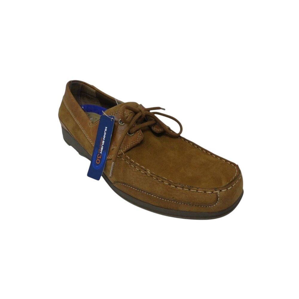 Nunn Bush Brown Leather‎ Comfort Gel Boat Shoes Loafers Mens 10.5 Wide NWT